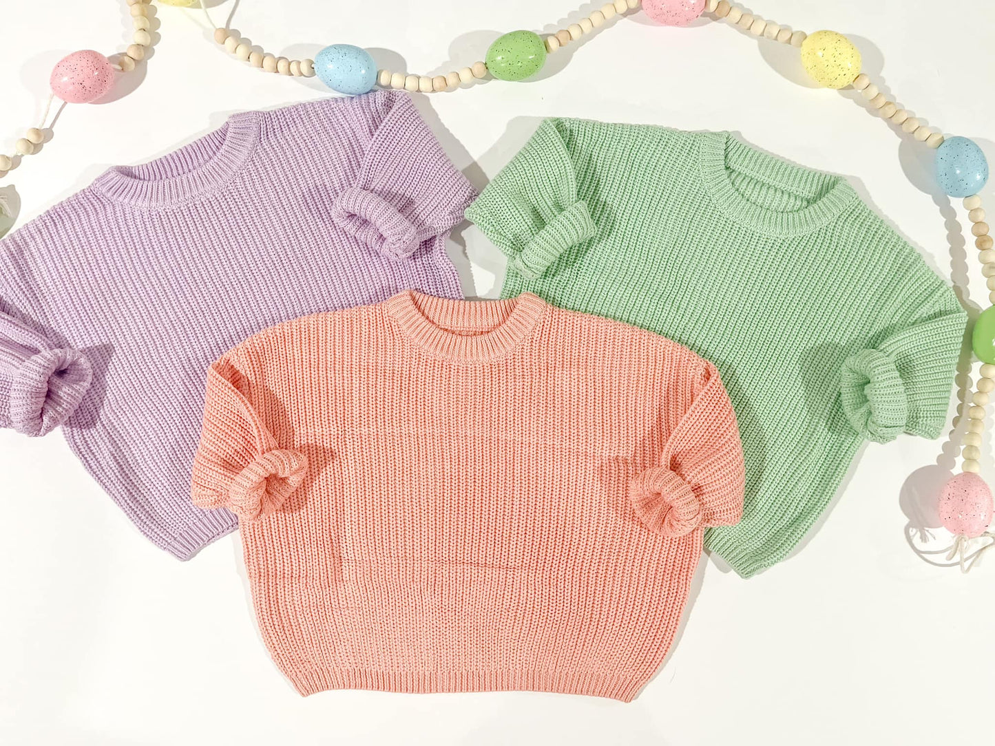 Hand Embroidered Chunky Knit Spring Sweaters