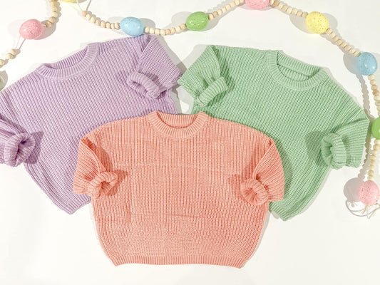 Hand Embroidered Chunky Knit Spring Sweaters
